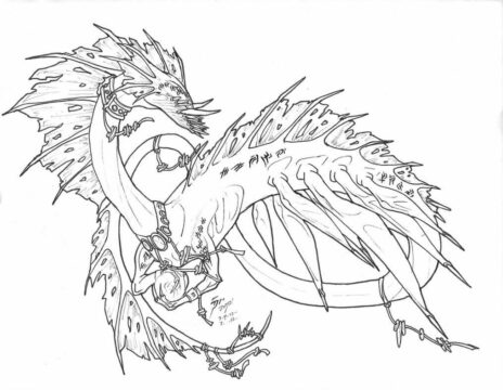 Dibujo de Serpiente de Mar Volando para Colorear