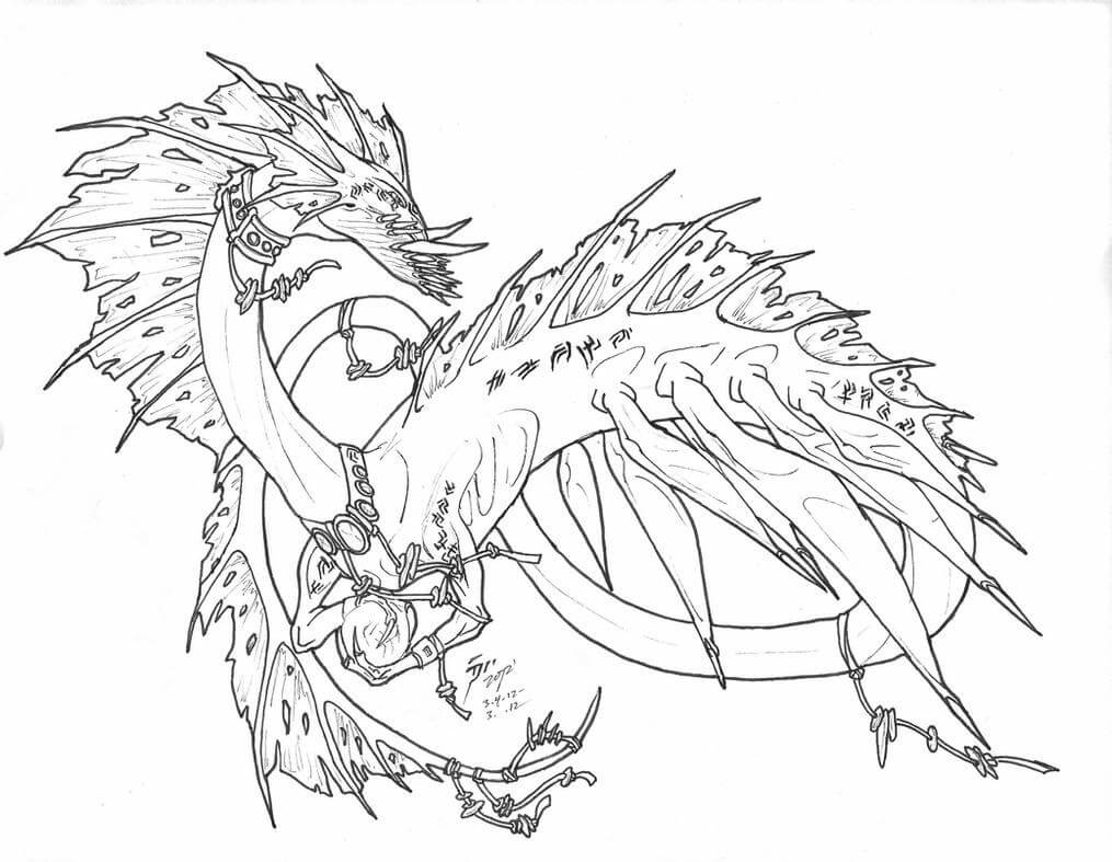 Dibujo de Serpiente de Mar Volando para Colorear