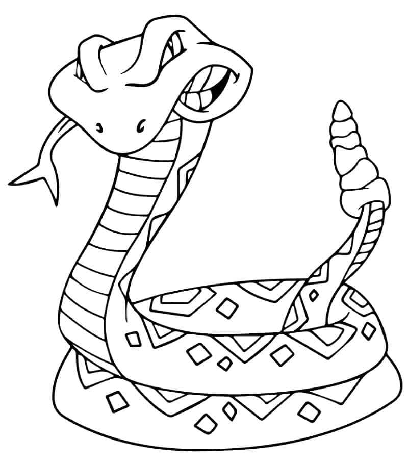 Dibujo de Cobra de Dibujos Animados para Colorear