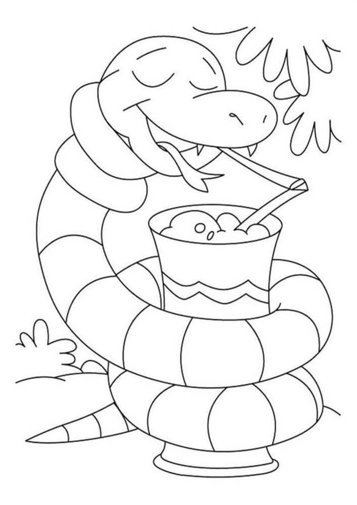 Dibujo de Las Serpientes Beben Agua para Colorear