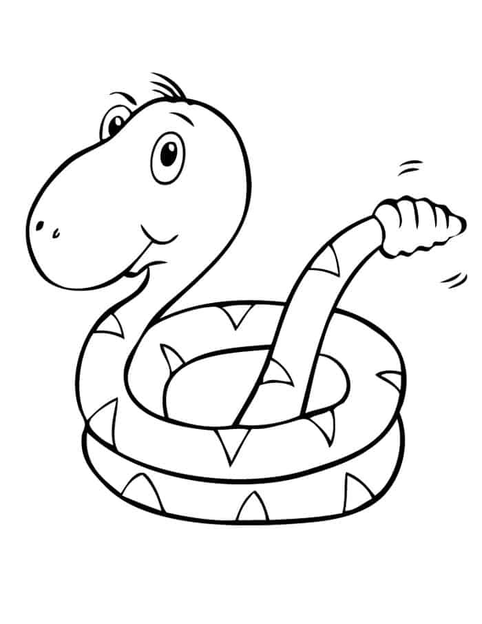 Dibujo de Linda Serpiente de Cascabel para Colorear
