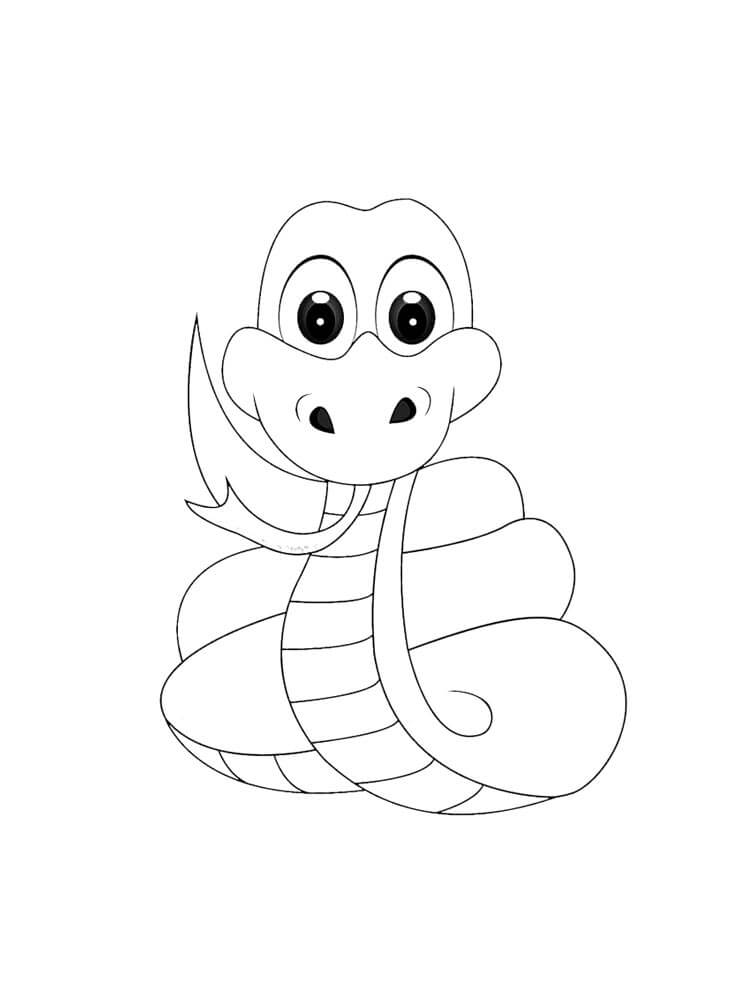Dibujo de Serpiente Adorable para Colorear