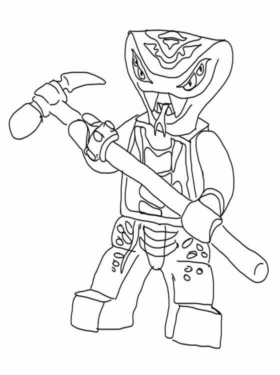 Dibujo de Serpiente Lego para Colorear