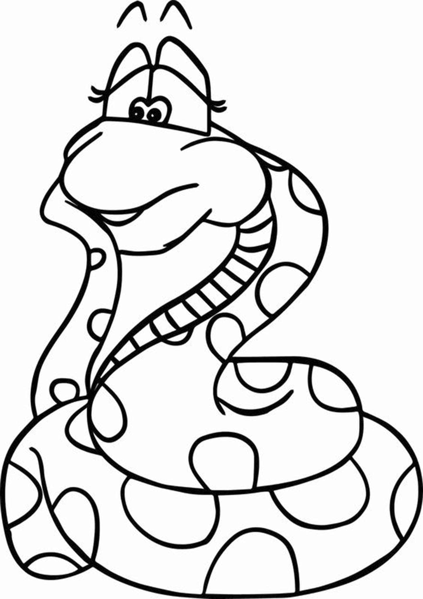 Dibujo de Serpiente Linda para Colorear