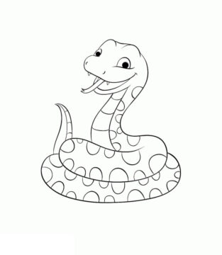 Dibujo de Serpiente Riendo para Colorear
