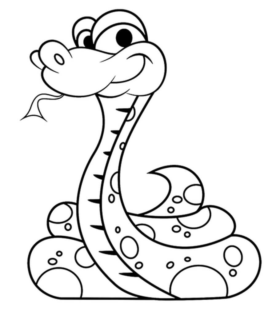 Dibujo de Serpiente Sonriente para Colorear