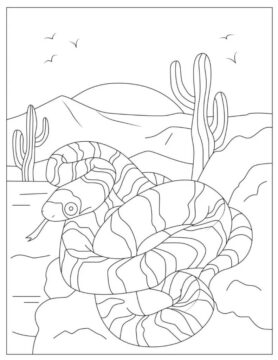 Dibujo de Serpientes en el Desierto para Colorear