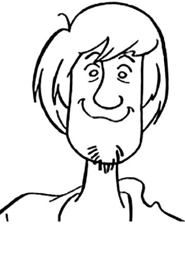 Dibujo de Cara Shaggy Sonriendo para Colorear