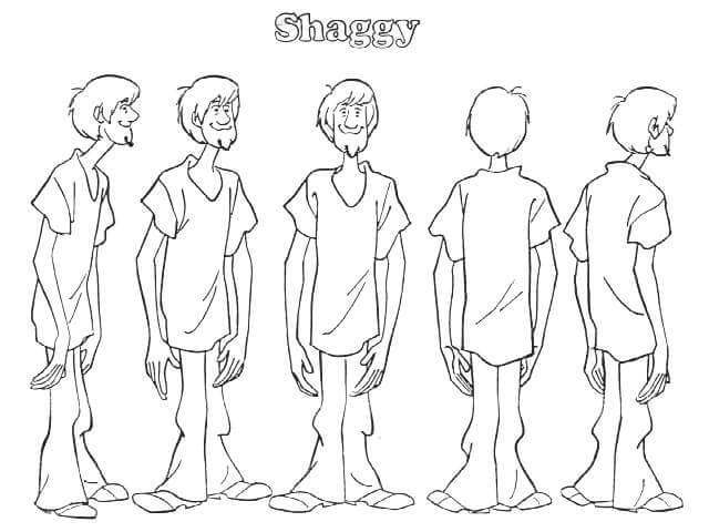 Dibujo de Cinco Shaggy para Colorear