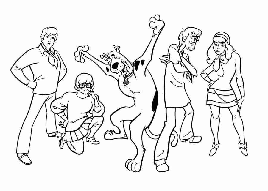 Dibujo de Fresco Shaggy y Amigos para Colorear