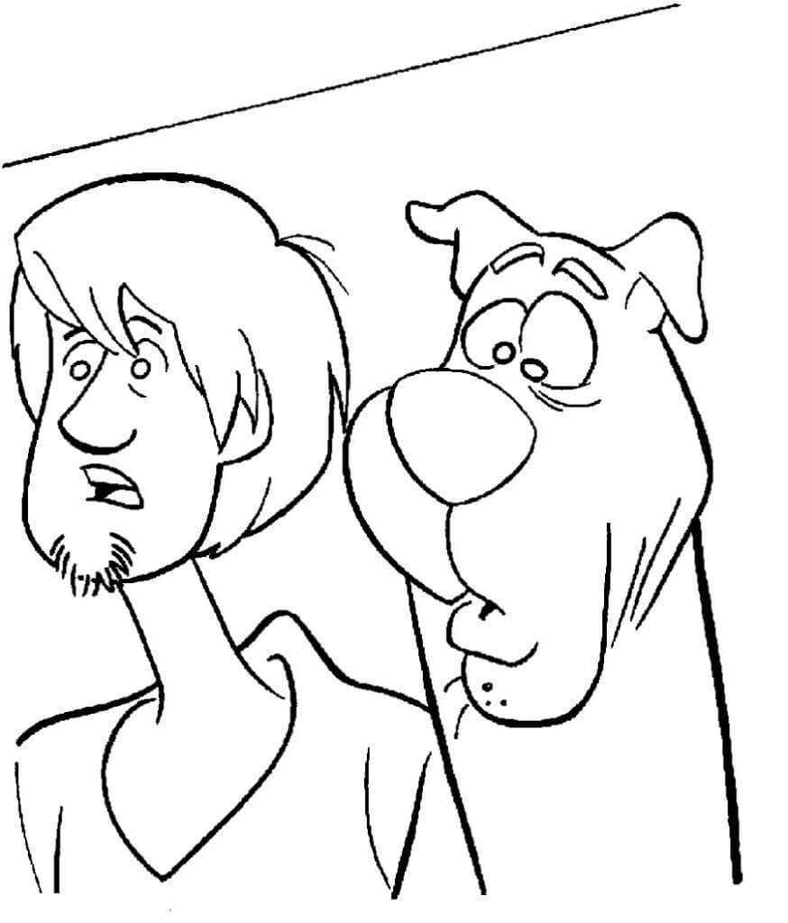 Dibujo de Peludo y Scooby Doo Divertido para Colorear