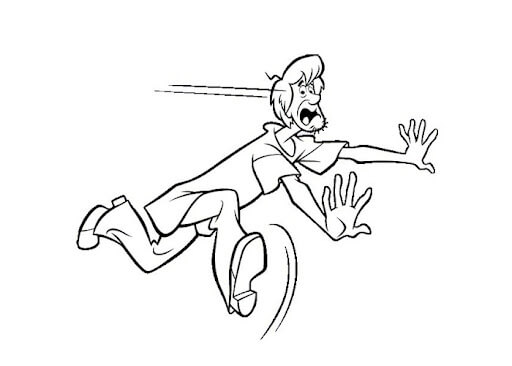 Dibujo de Shaggy Asustado Corriendo para Colorear