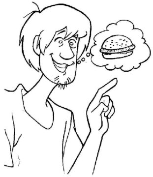 Dibujo de Shaggy Tiene Hambre para Colorear