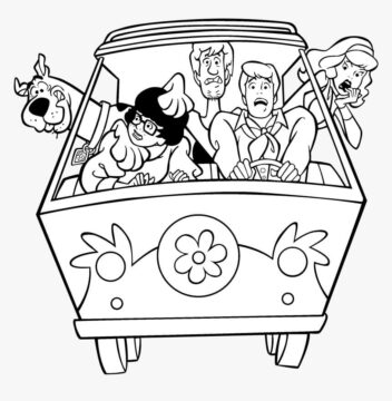Dibujo de Shaggy y Scooby Doo Asustado para Colorear