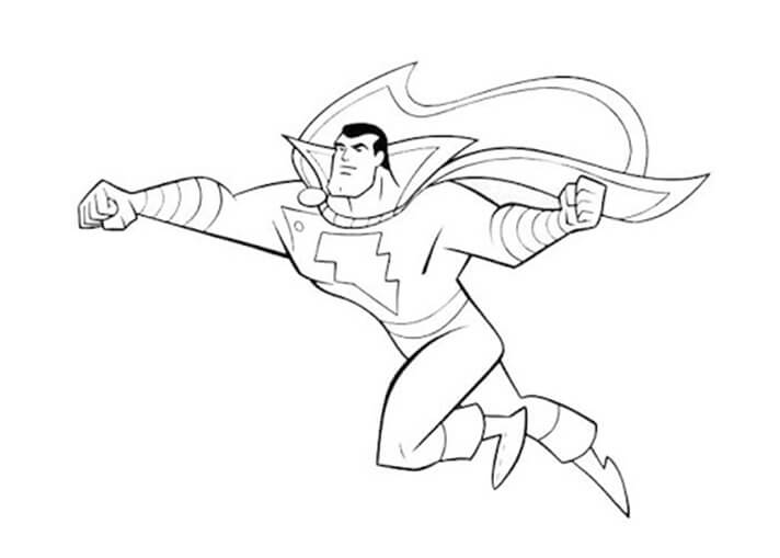 Dibujo de Punetazo Sonriente de Shazam para Colorear