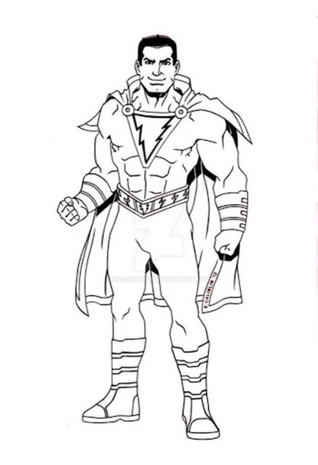 Dibujo de Shazam Fresco Sonriendo para Colorear