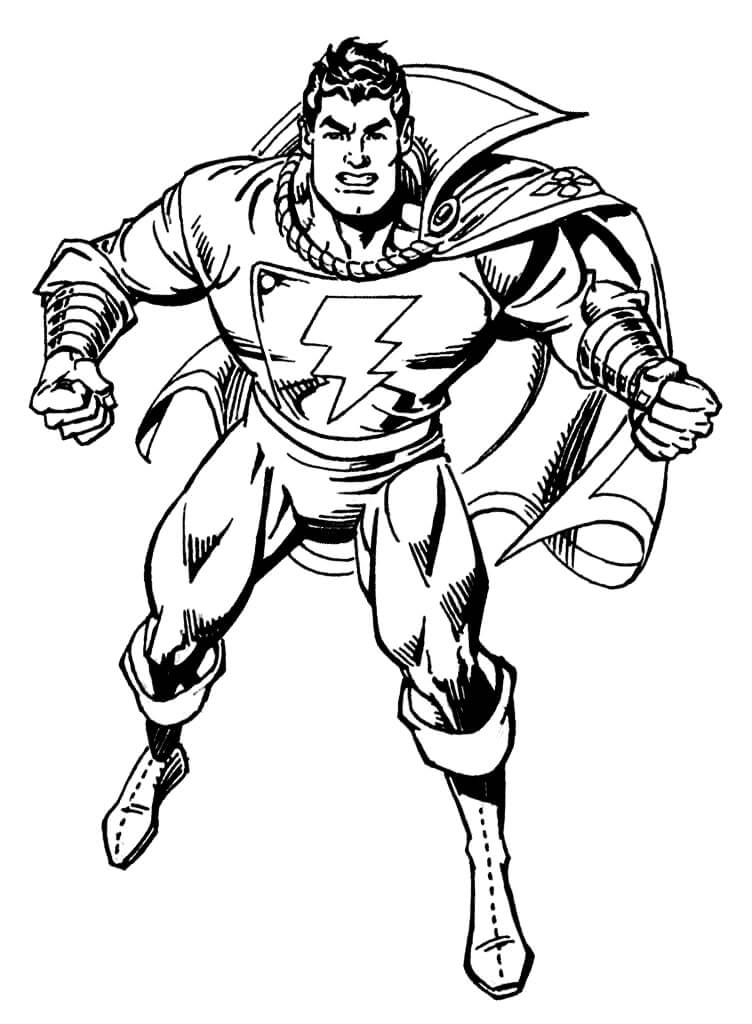Dibujo de Shazam Fuerte para Colorear