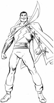 Dibujo de Shazam Genial Gracioso para Colorear