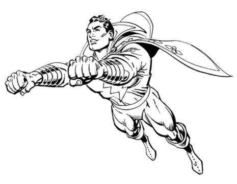 Dibujo de Shazam Volando para Colorear