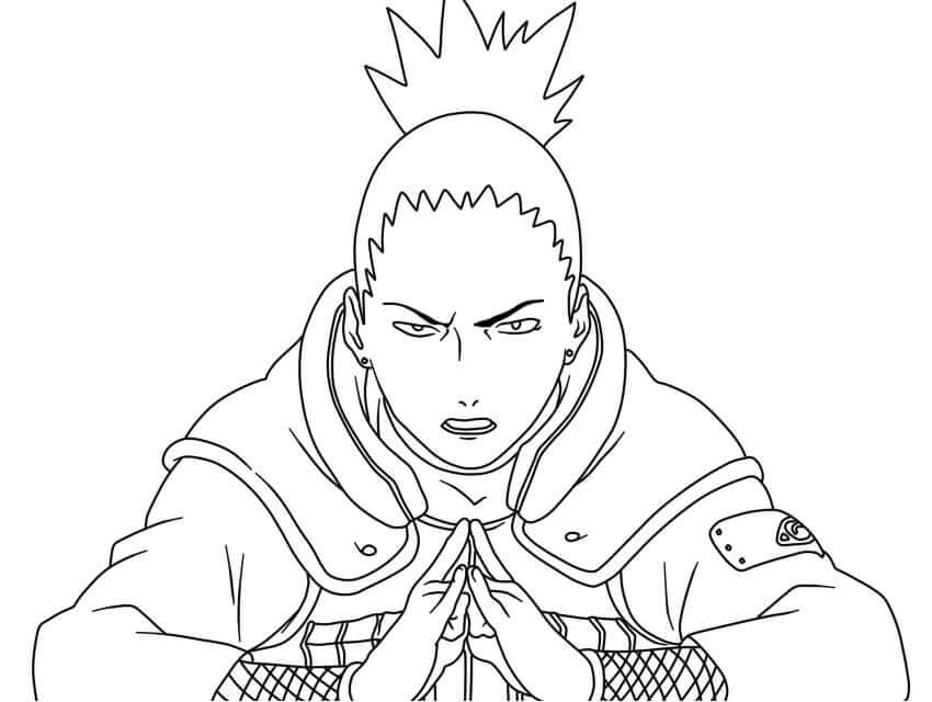 Dibujo de Cara Shikamaru para Colorear
