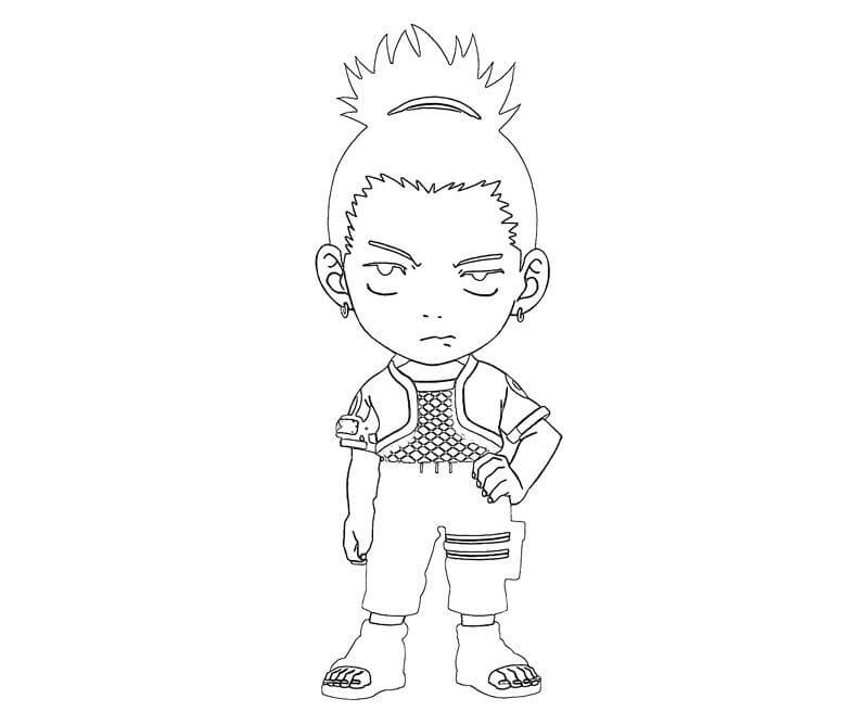 Dibujo de Chico Genial Shikamaru para Colorear