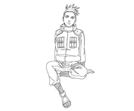 Dibujo de Shikamaru Sonriendo para Colorear