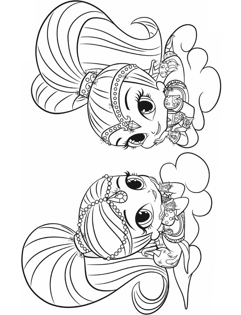 Dibujo de Brilla y Brilla en la Nube para Colorear