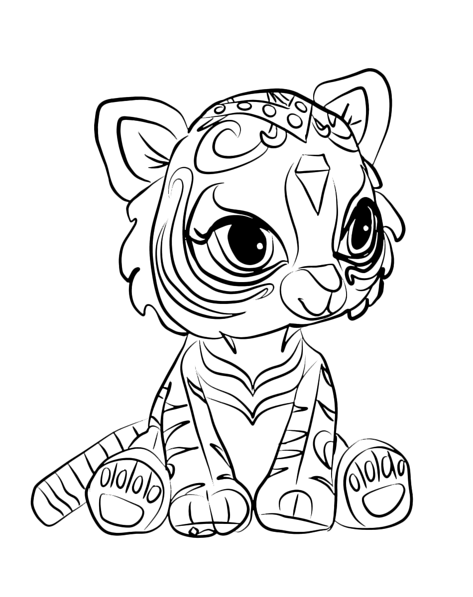 Dibujo de Lindo Nahal Sentado para Colorear