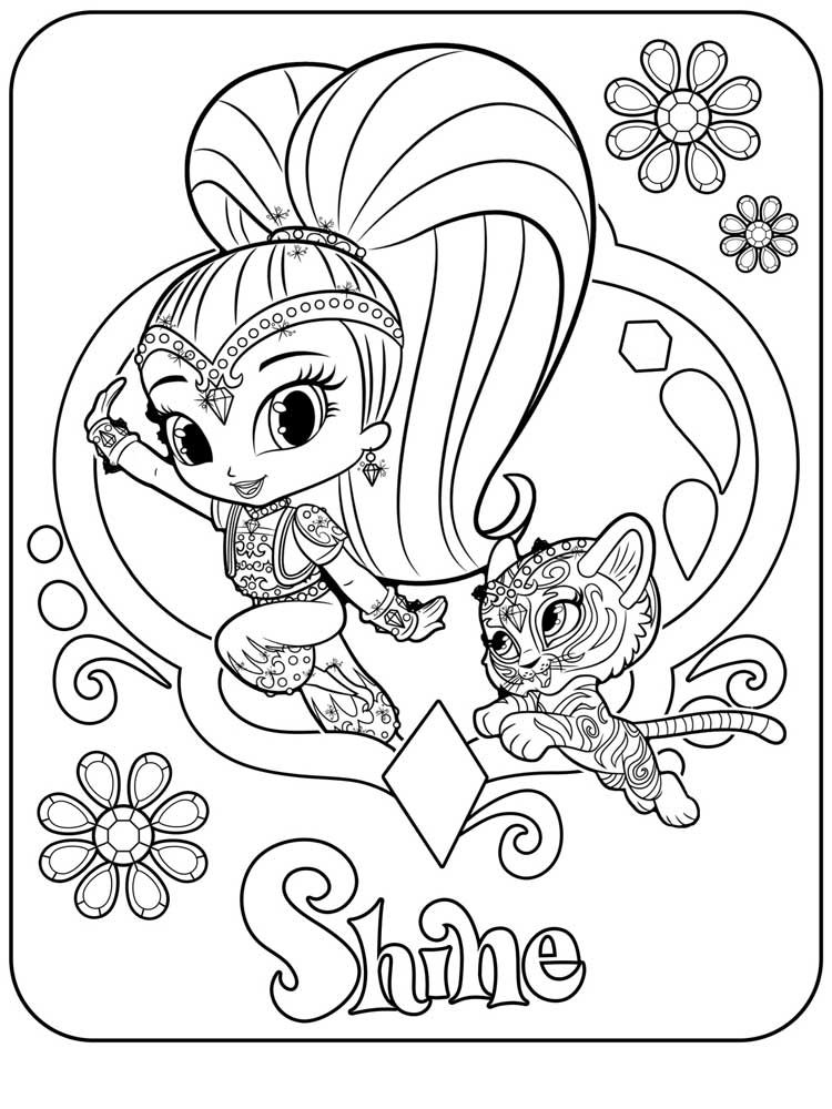 Dibujo de Preciosa Shine y Nahal para Colorear