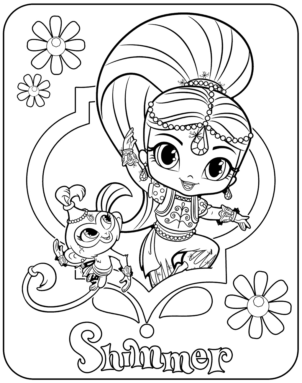 Dibujo de Shimmer Volando con Tala para Colorear