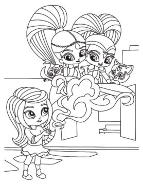 Dibujo de Shimmer y Shine Aparecer para Colorear