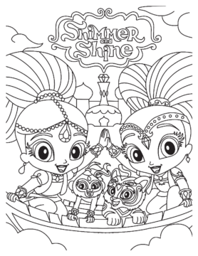 Dibujo de Tema Shimmer y Shine para Colorear