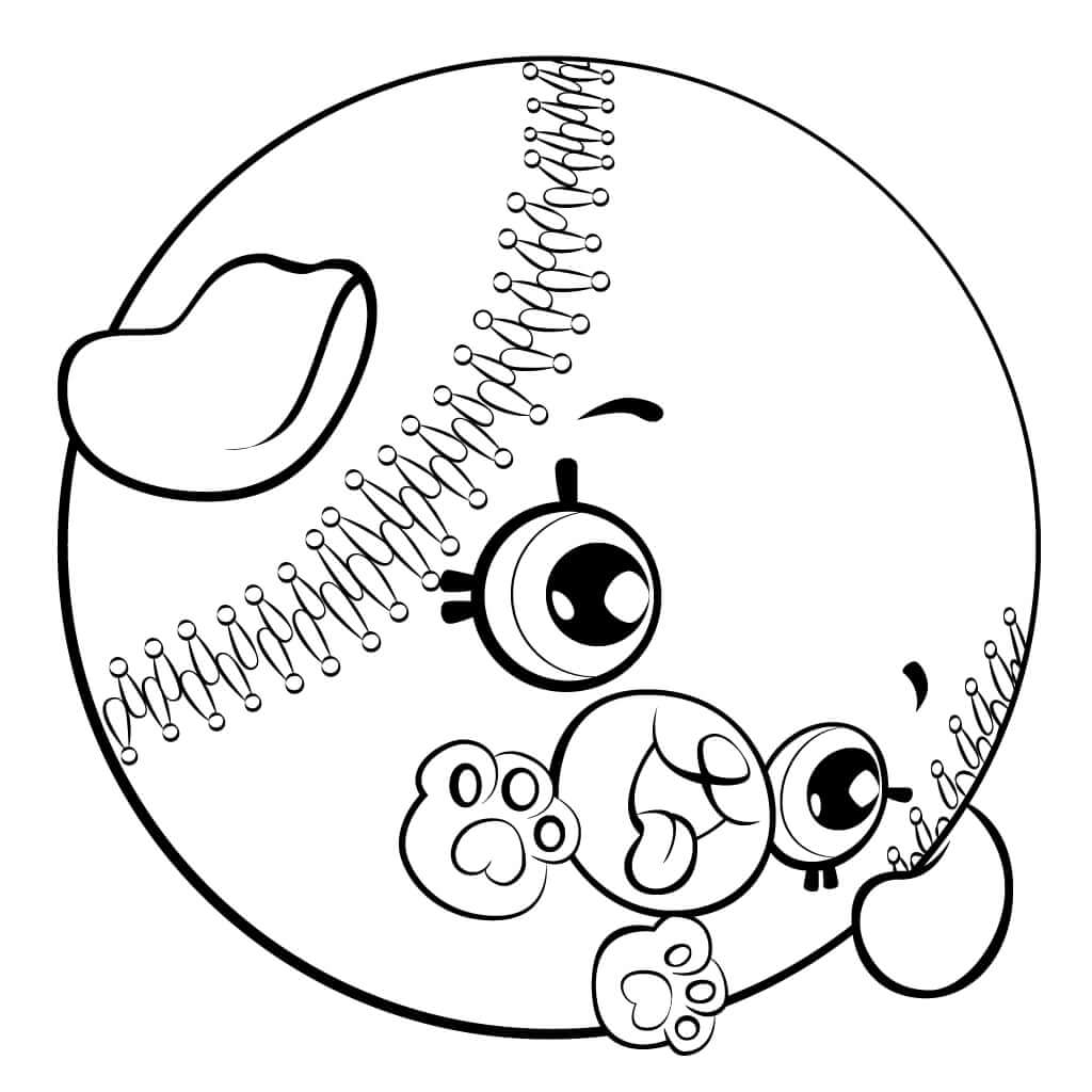 Dibujo de Béisbol Bessy Shopkin para Colorear