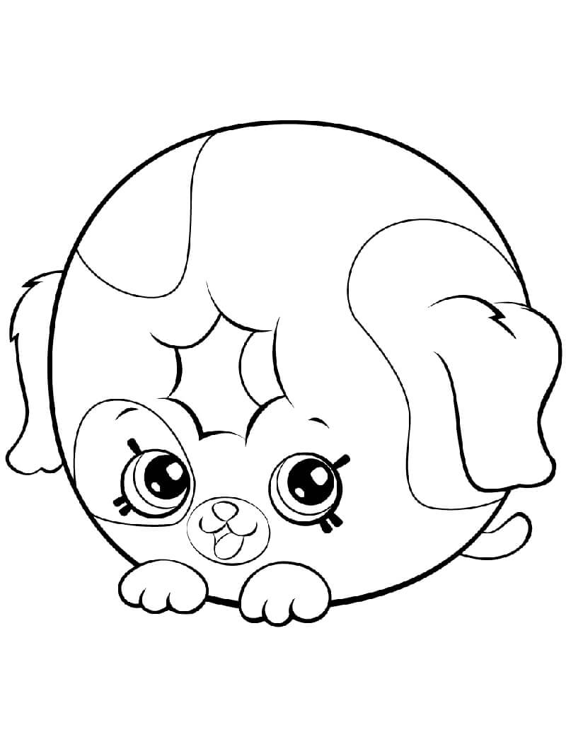 Dibujo de Dolly Perro Rosquilla Shopkin para Colorear