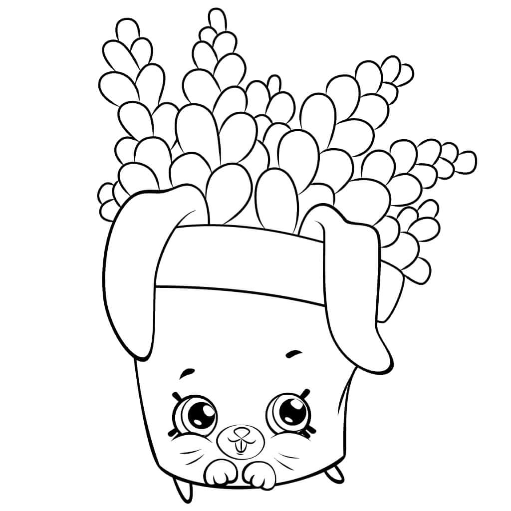 Dibujo de Freda Helecho Shopkin para Colorear