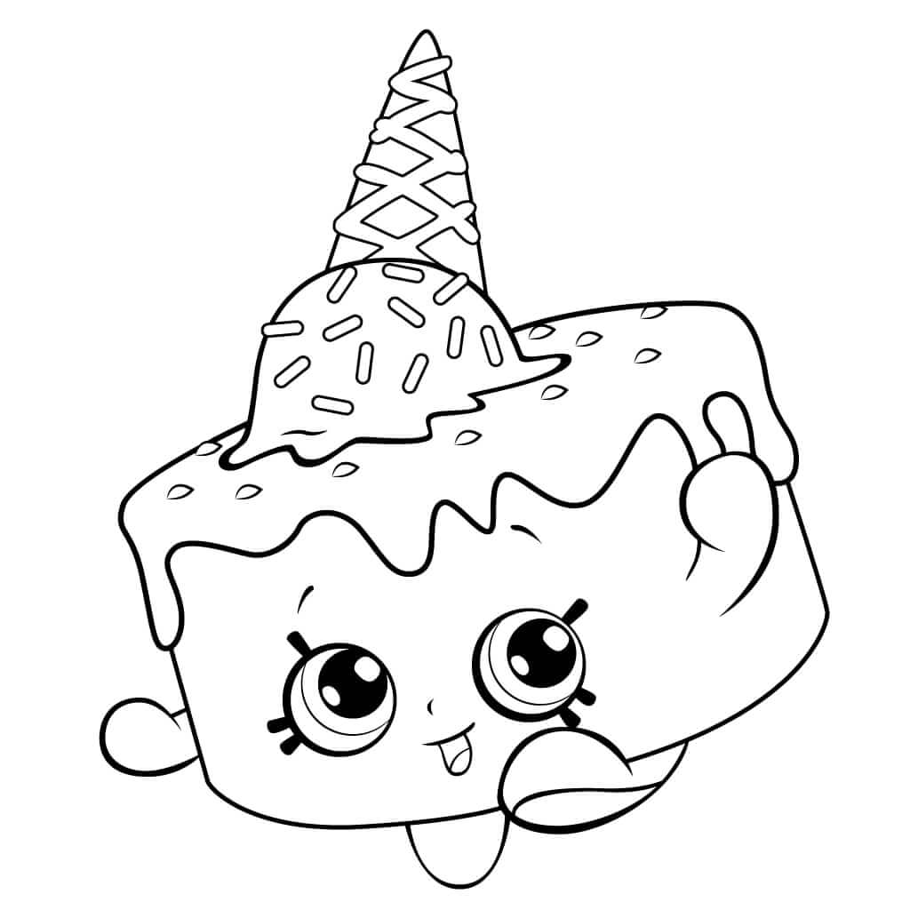 Dibujo de Helado Kate Shopkin para Colorear
