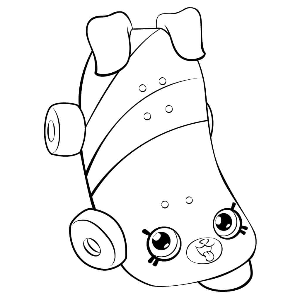 Dibujo de Patineta Katie Shopkin para Colorear