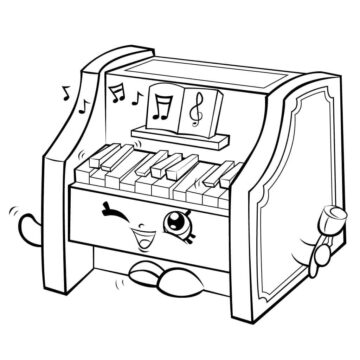 Dibujo de Polly Piano Shopkin para Colorear