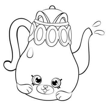Dibujo de Polly Tetera Shopkin para Colorear