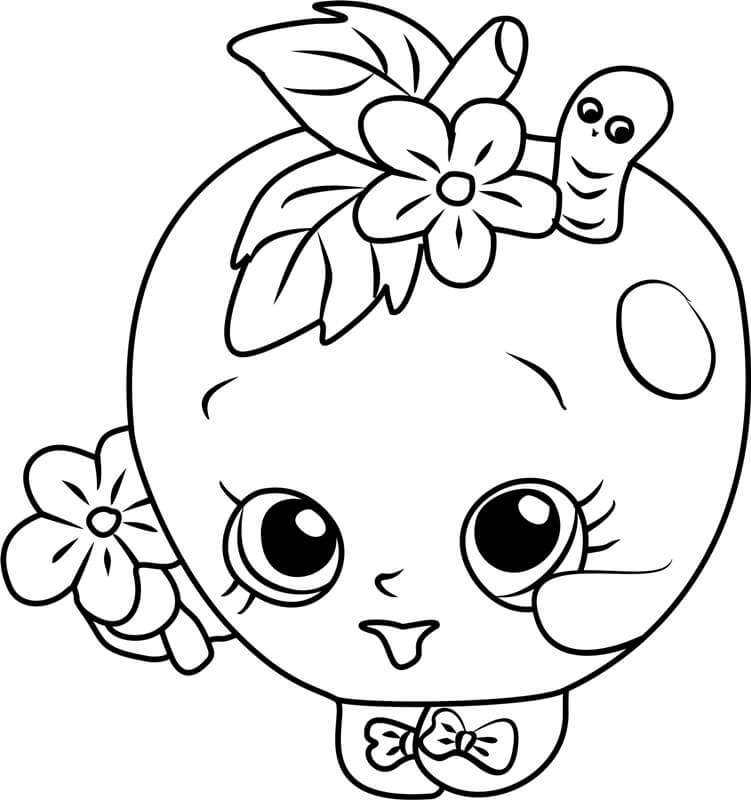 Dibujo de Shopkin de Flor de Manzana para Colorear