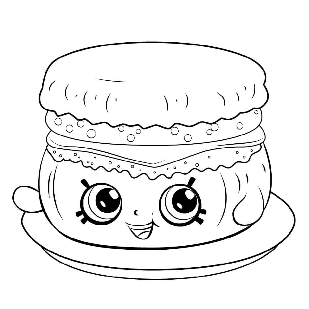 Dibujo de Barbie Desayuno Muffin Shopkin para Colorear