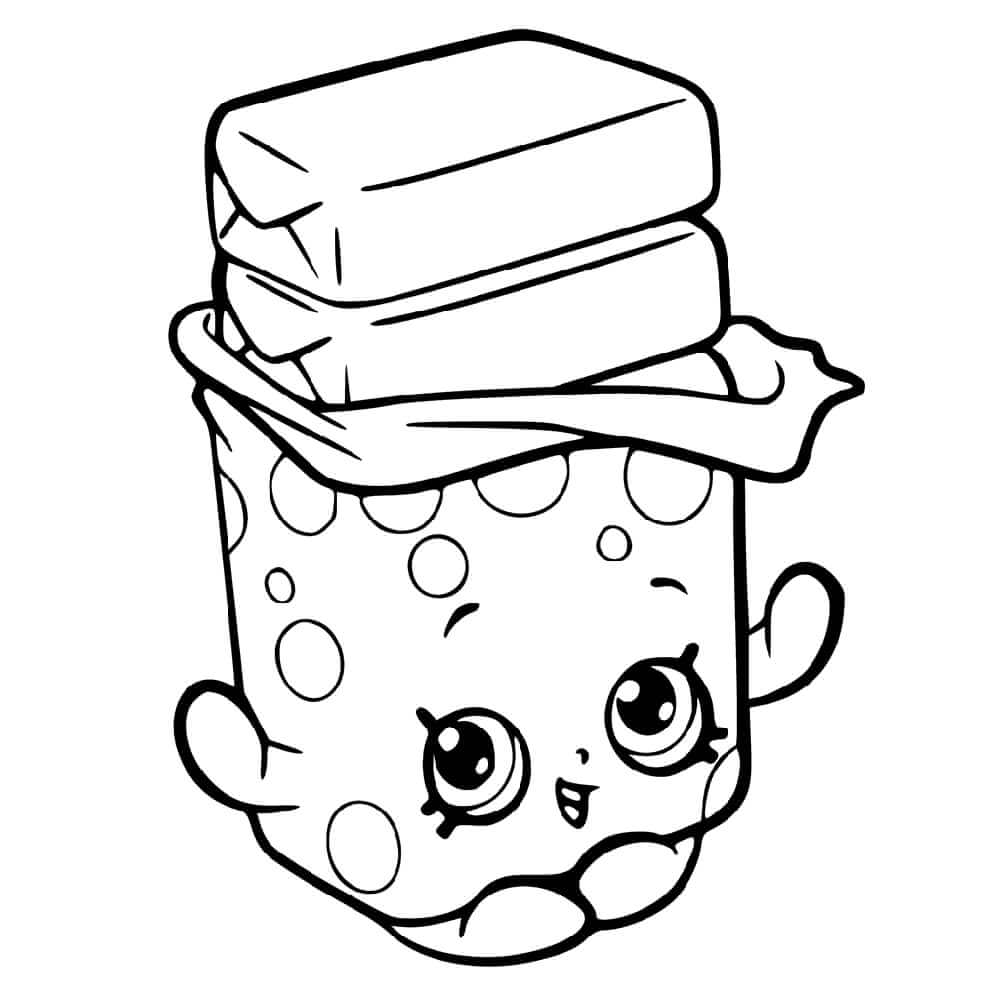 Dibujo de Bobby Chicle Shopkin para Colorear
