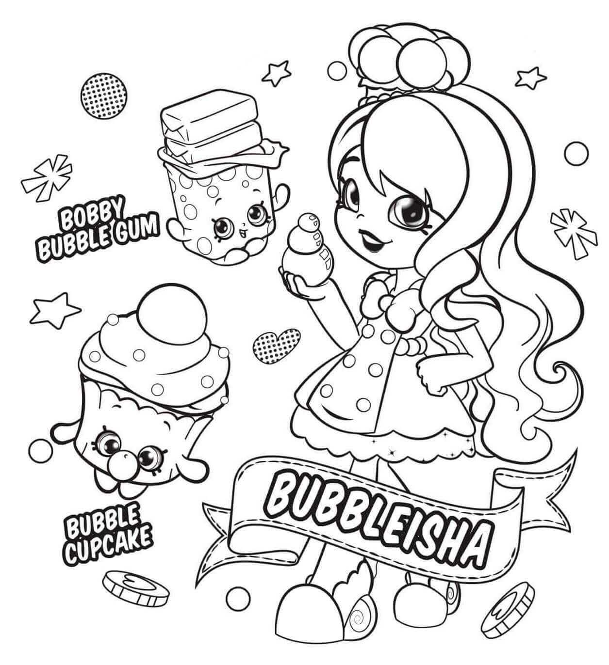Dibujo de Bubbleisha Shopkin para Colorear