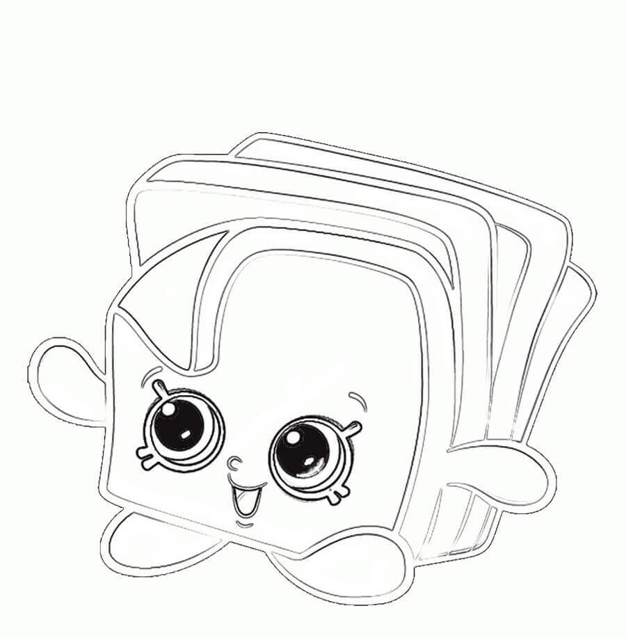 Dibujo de Charlie Queso Shopkin para Colorear