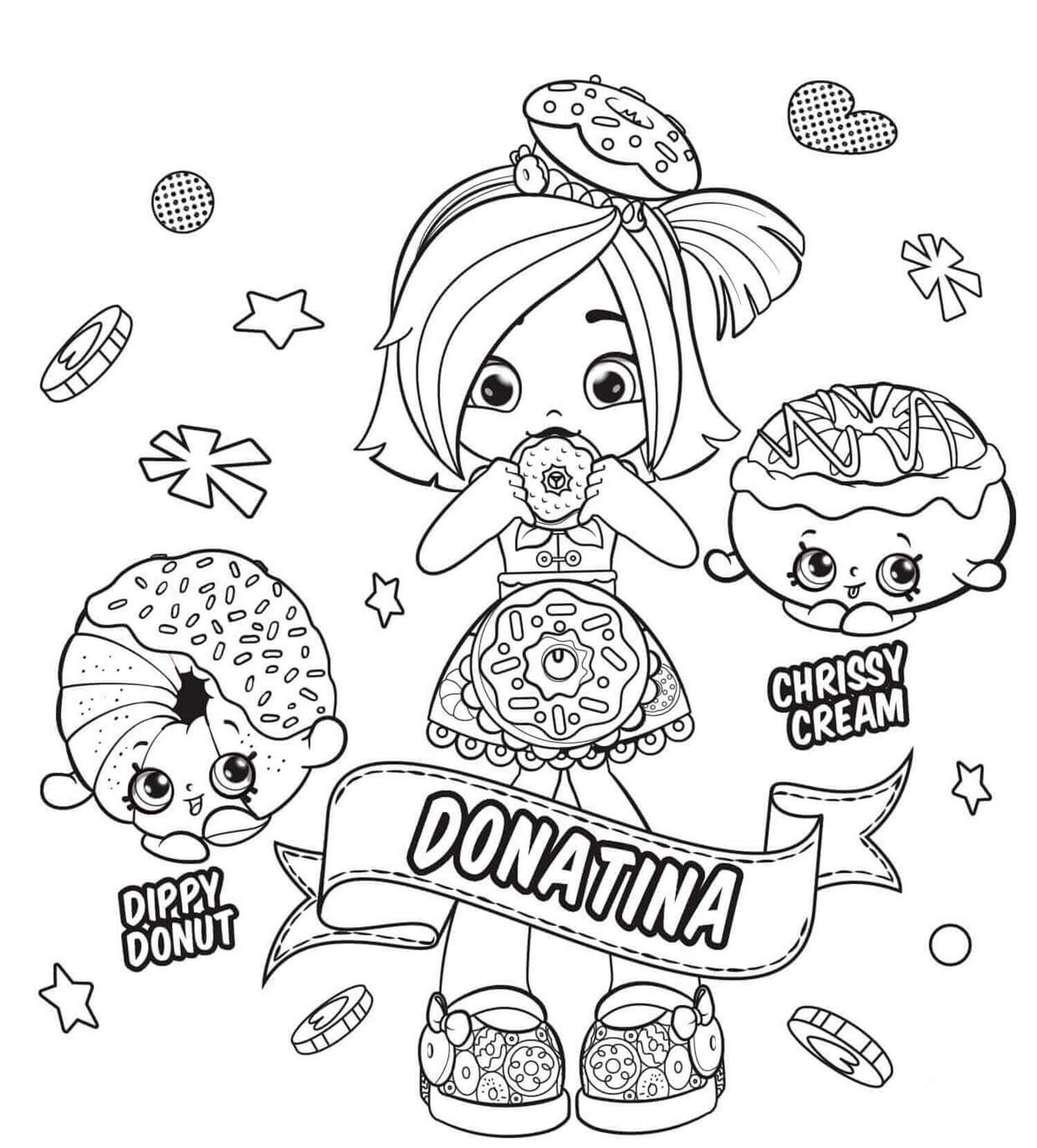 Dibujo de Donatina Shopkin para Colorear