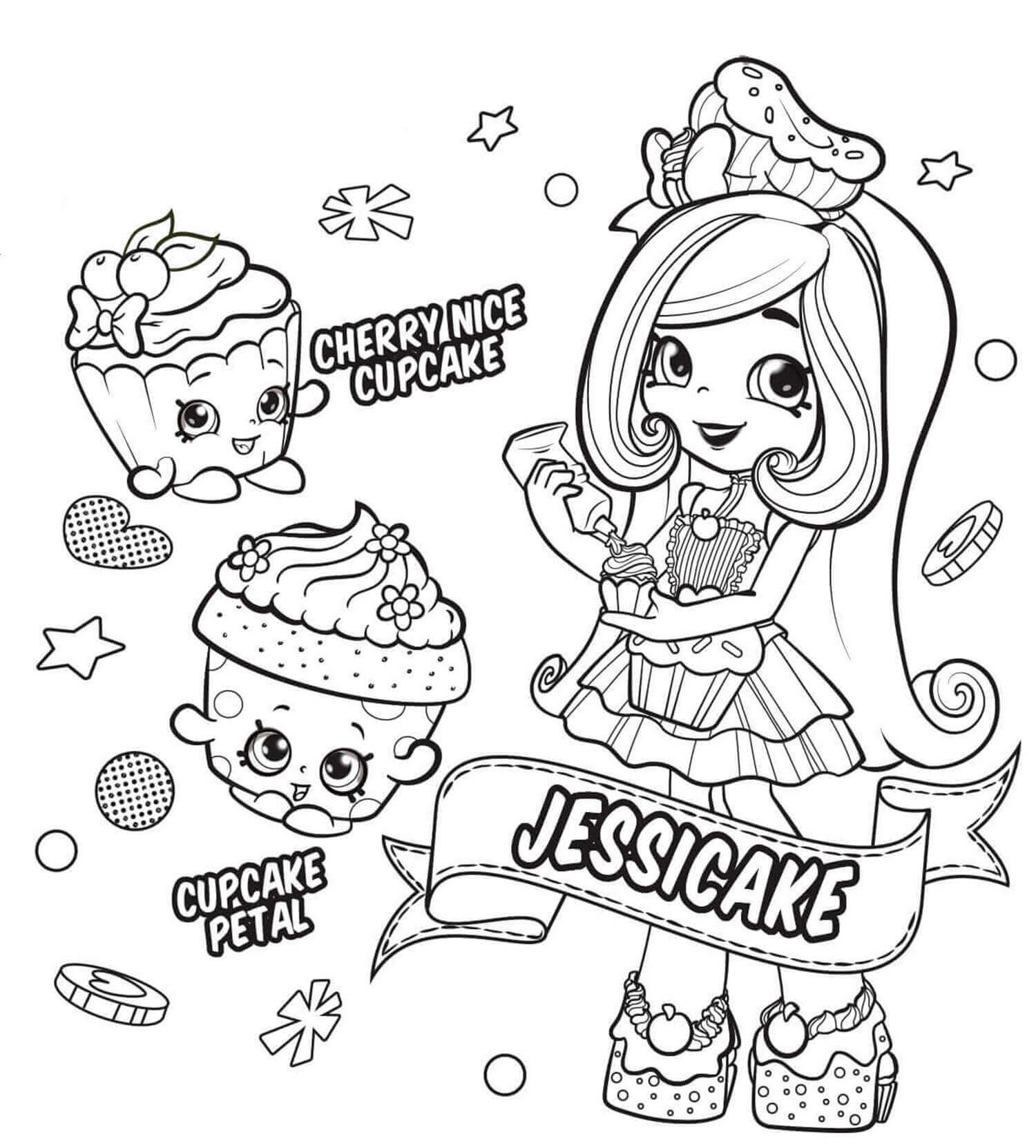 Dibujo de Jessicake Shopkin para Colorear