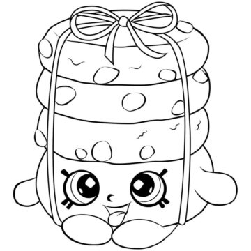 Dibujo de Pilas de Galletas Shopkin para Colorear