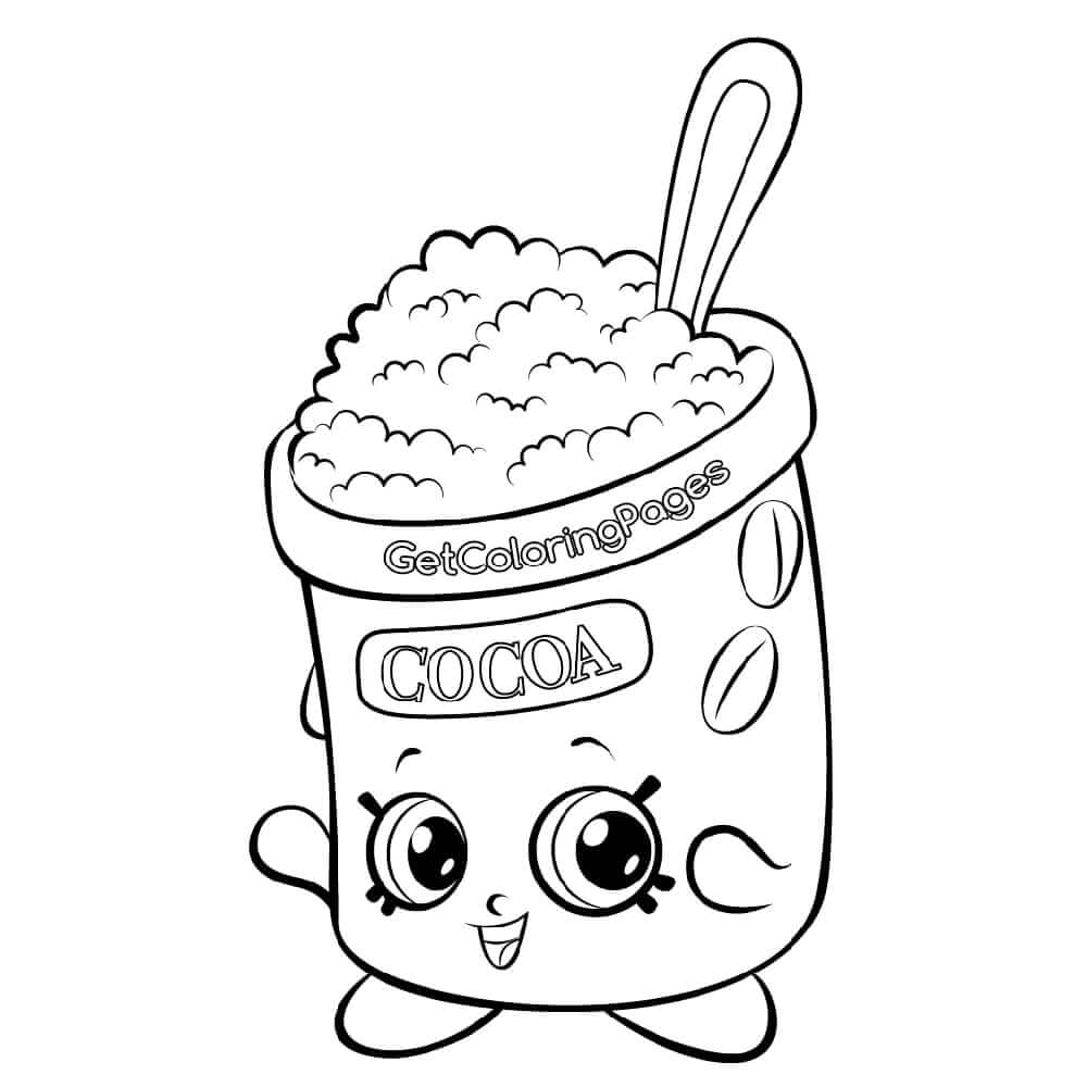 Dibujo de Polvoriento Shopkin de Cacao para Colorear
