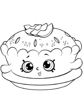 Dibujo de Shopkin de Tarta de Manzana para Colorear