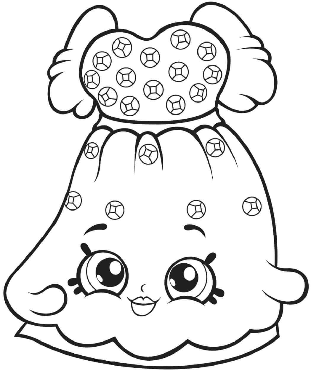 Dibujo de Diana Vestido Shopkin para Colorear